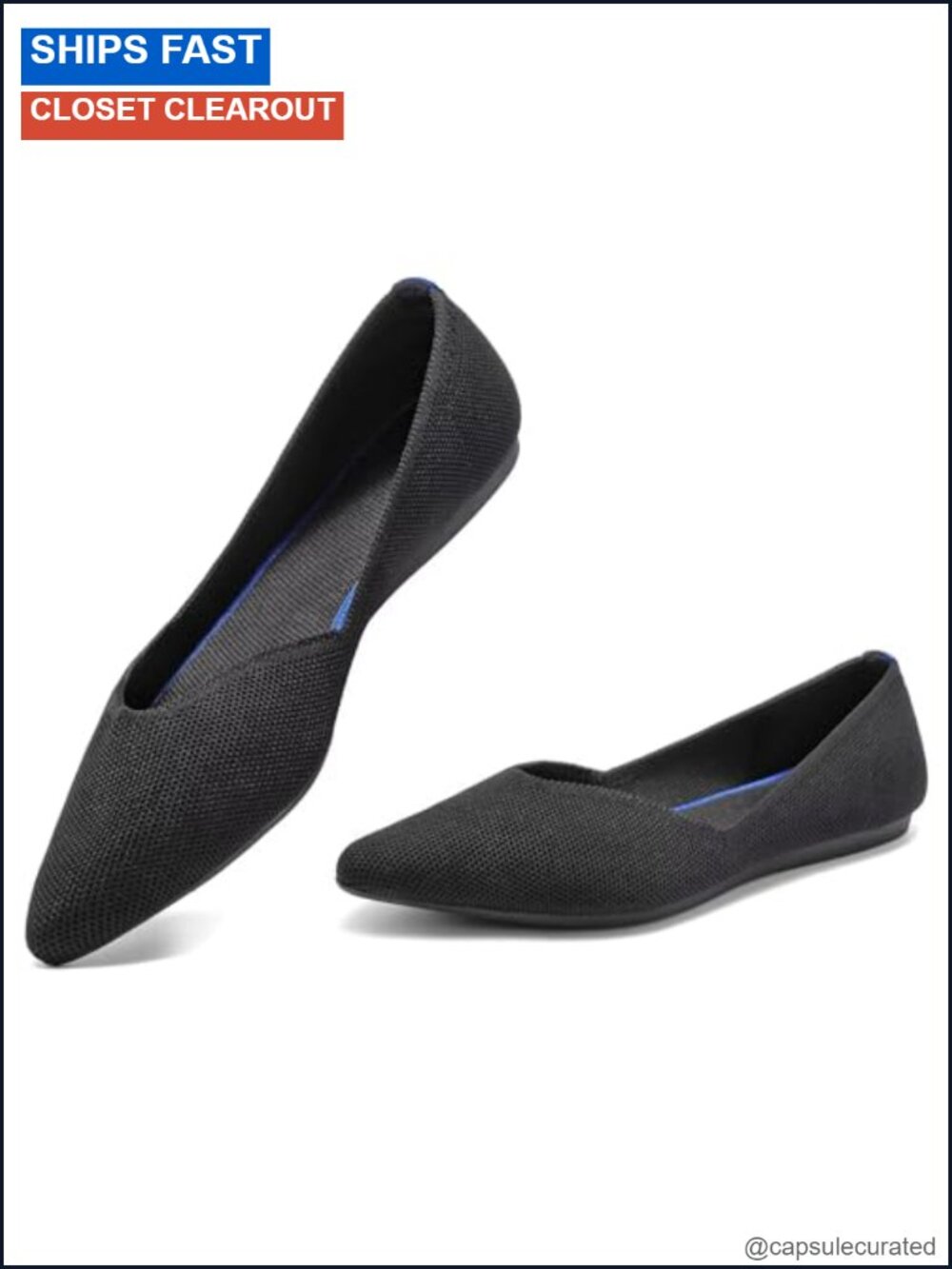 Knitted Pointed Toe Dressy Flats Comfortable Slip-On Shoes